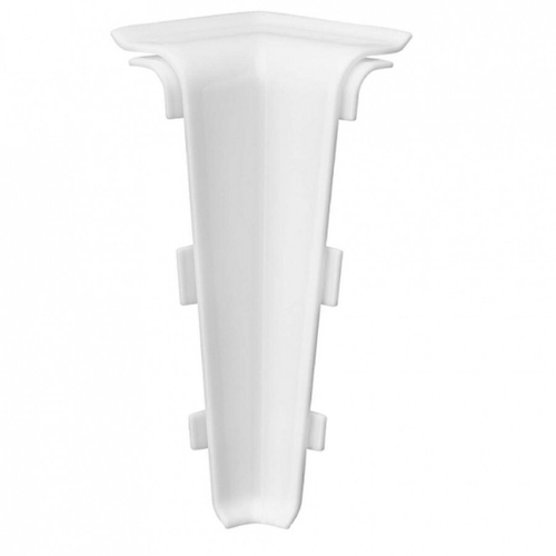 Угол внутренний для плинтуса ПВХ Aberhof 70мм, 7050 Белый блеск (2 шт)