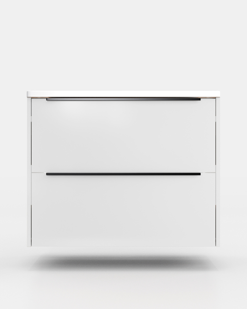 Тумба с раковиной La Fenice Nota 80 см FNC-01-NOT-PB-80-2 платиновый белый