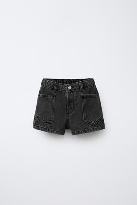 ZARA ДЖИНСОВЫЕ ШОРТЫ, ЧЕРНЫЙ