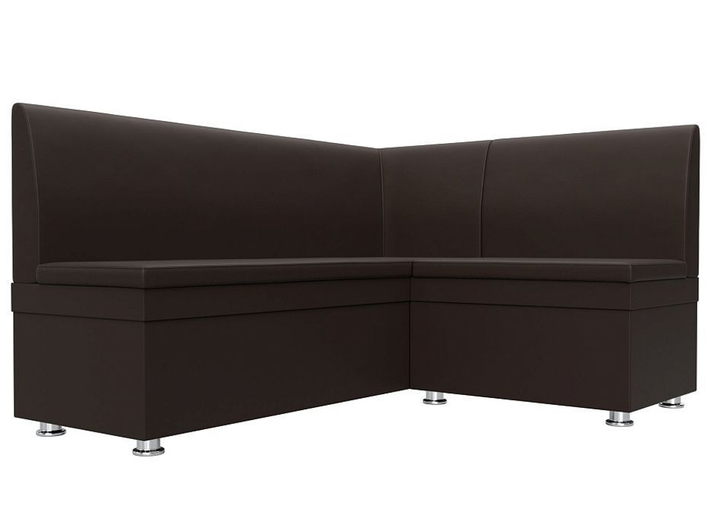 Диван кухонный угловой Уют правый угол, Коричневый, Экокожа, 28385