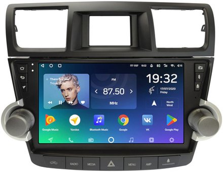 Магнитола для Toyota Highlander 2 U40 2007-2013 (рамка 10" с крутилками и кнопками) - Teyes SPRO+ на Android 10, ТОП процессор, 4Гб+32Гб, 4G SIM-слот