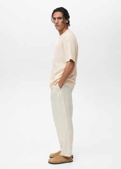 Трикотажная футболка в рубчик