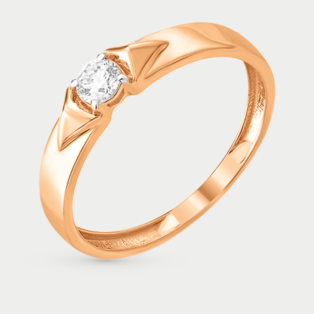 Кольцо из розового золота 585 пробы с фианитами для женщин (арт. К13211753)