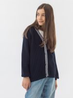 AT891-1 Кардиган для девочек темно-синий