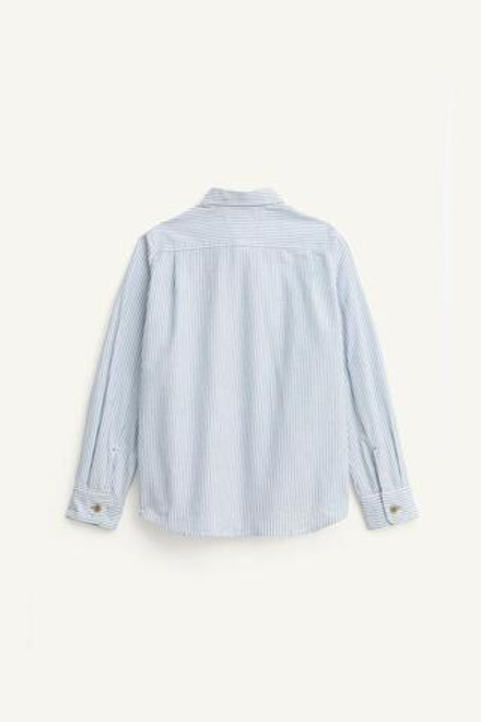 ZARA РУБАШКА С КАРМАНАМИ, СИНИЙ/БЕЛЫЙ