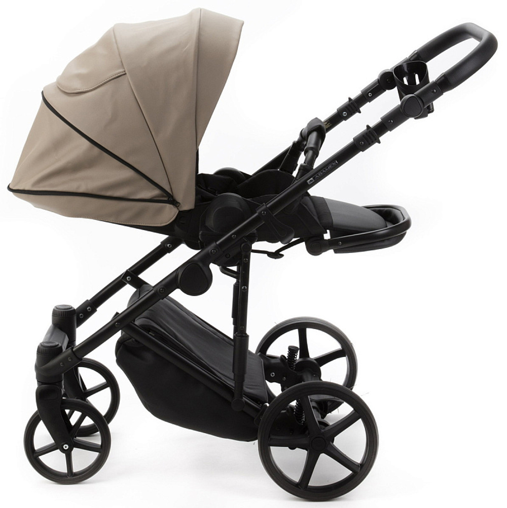 Детская коляска Adamex Zico Deluxe New 2 в 1 ZN-SA09 (ТЕМНО-БЕЖЕВАЯ КОЖА)