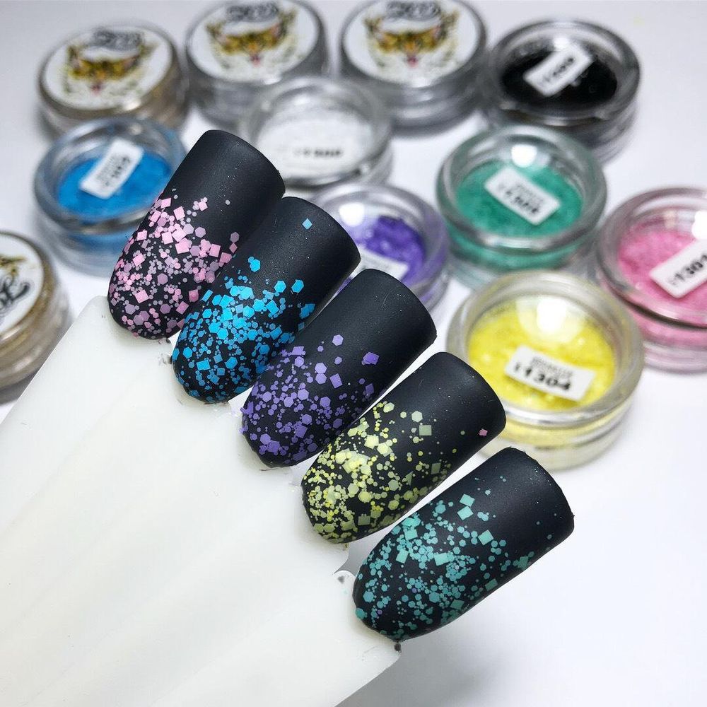 Zoo nail Конфетти "Хлопушка" для дизайна ногтей, сиреневые