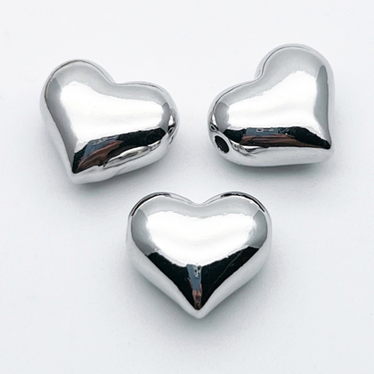 Подвеска Сердце, цвет серебро (родий), размер 16*14 мм, цена за 1 шт