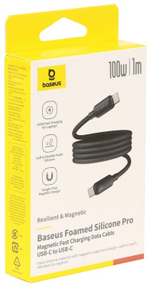 Кабель Baseus USB TypeC (F), USB TypeC (M), 1 м, Foamed Silicone Pro Magnetic CB000179/E0426D00 черный