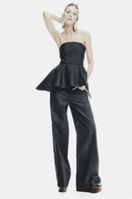 Джинсы wide leg с низкой посадкой — zw collection
