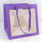 Пакет подарочный 30х30х30см с окошком (Сиреневый)