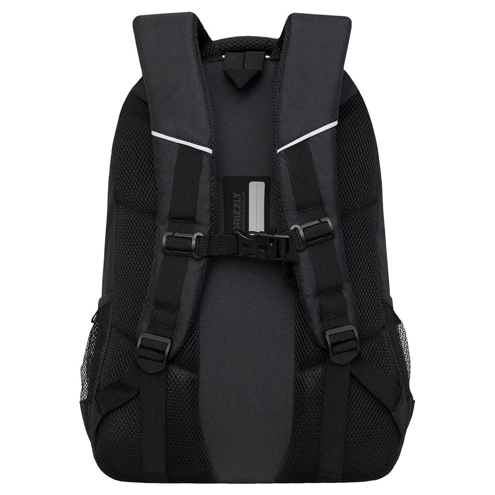 Рюкзак Grizzly, 32*45*23см, 2 отделения, 4 кармана, анатомическая спинка, черный