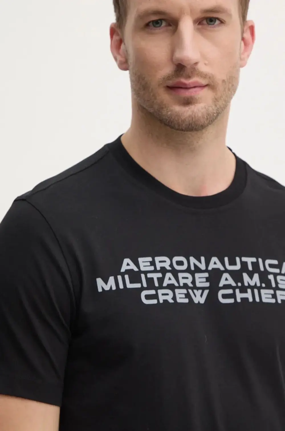 Футболка муж. Aeronautica 2330 черный плече лента