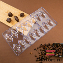 Форма поликарбонатная «Какао бобы, 16 ячеек»