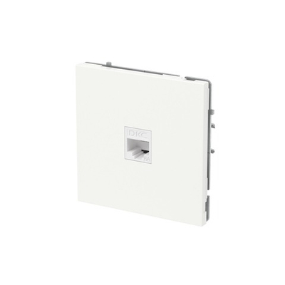 Компьютерная розетка RJ-45 без шторки, кат.6А одинарная,KANT, белая магнолия