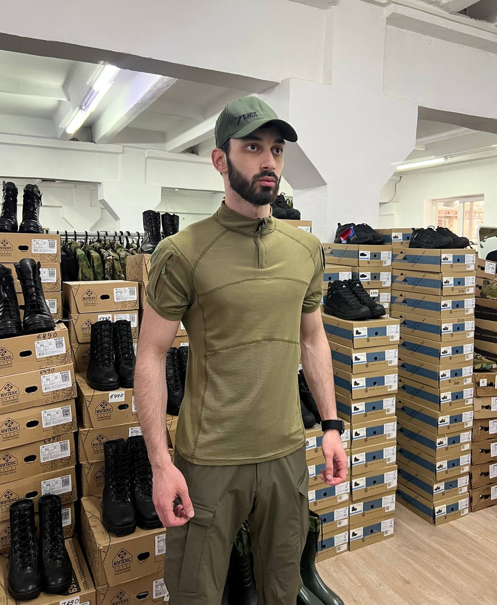 Тактическая боевая рубаха с коротким рукавом / олива