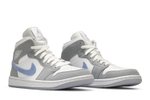 Кроссовки Jordan Air Jordan 1 Mid "Wolf Grey" Dior (Женская размерная сетка)