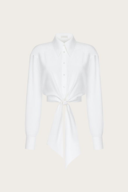 Блуза из молочного шелка