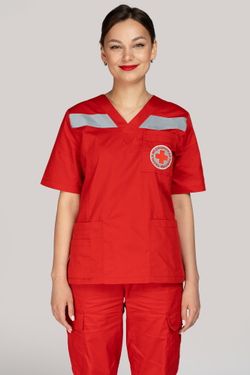 Топ летний женский Скорая помощь MedicLine (V-обр.) цв. КРАСНЫЙ