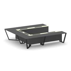 Steel Meet Стол переговорный П-образный KMK-PR.B.SP-11P Антрацит/Ваниль Глянец/Металл Черный 3200*32