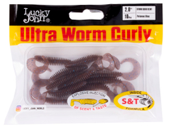 Слаги съедобные искусственные Lucky John ULTRAWORM Curly 2in (50 мм), цвет S19, 10шт.