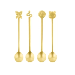 Sambonet - Набор из 4 ложек Party Fashion Gold / артикул   52649G41  / GTIN 8014808125669
