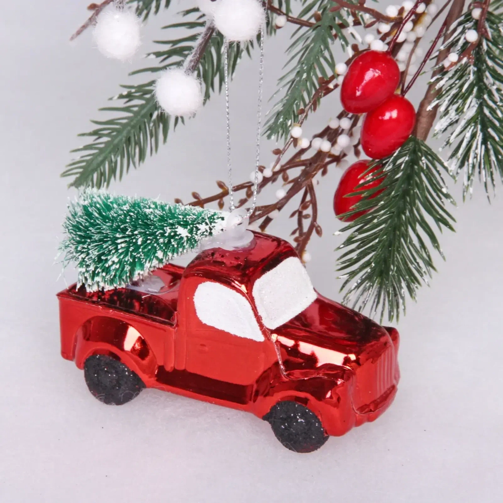 Ёлочная игрушка «Новогодний экспресс» 4*9*11 см, красный