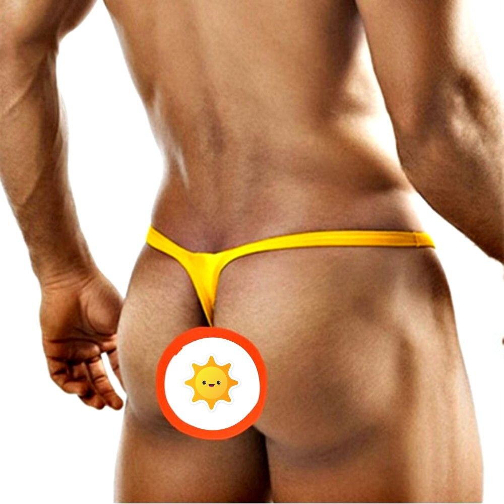 Мужские трусы стринги желтые Romeo Rossi RR1039-13