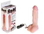 Реалистичный большой фаллос Real Next 9,4''№ 33 (вторая кожа, 12 режимов) (Цвет: телесный)