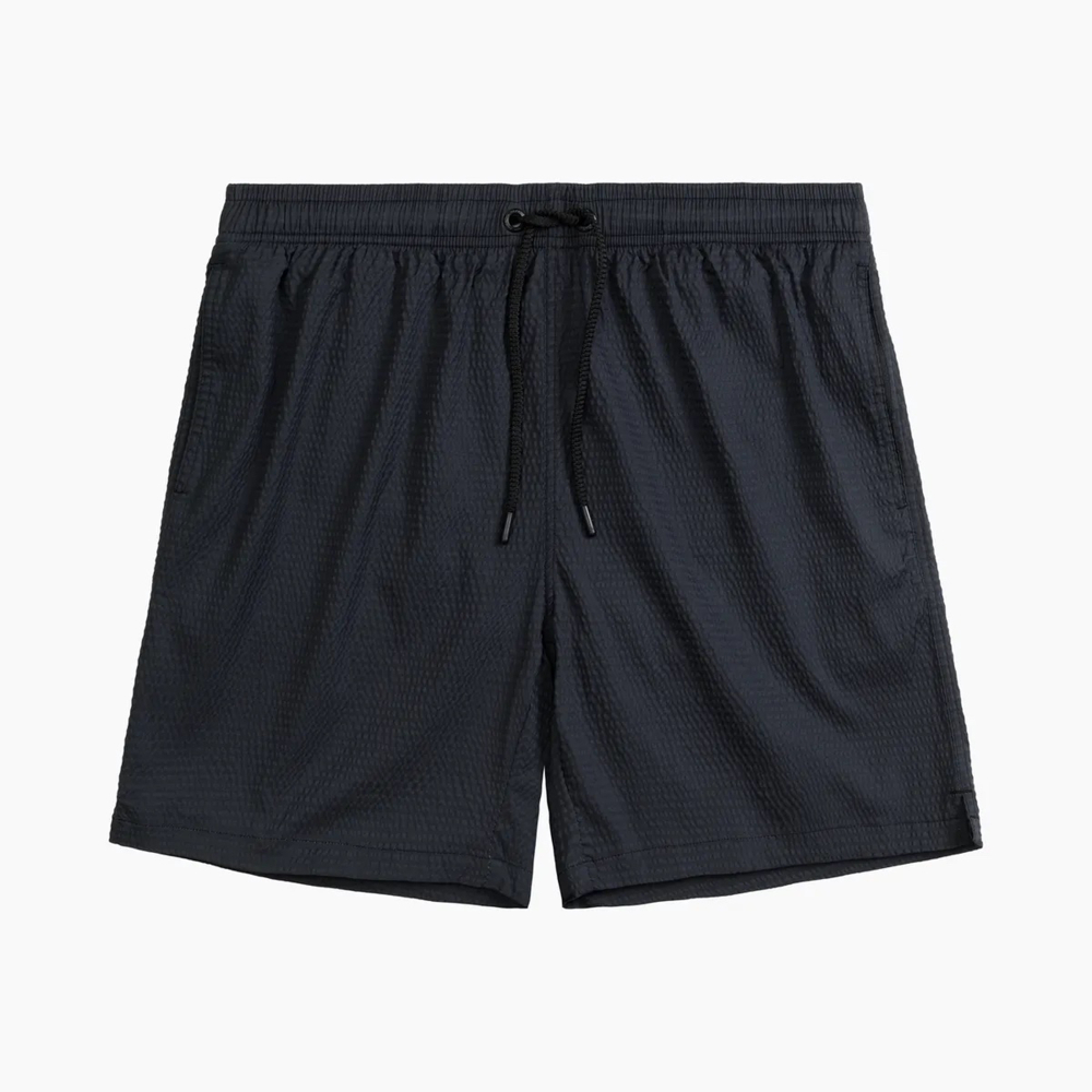 Мужские пляжные шорты черные ATLANTIC 4Way Stretch Texture KMB-226