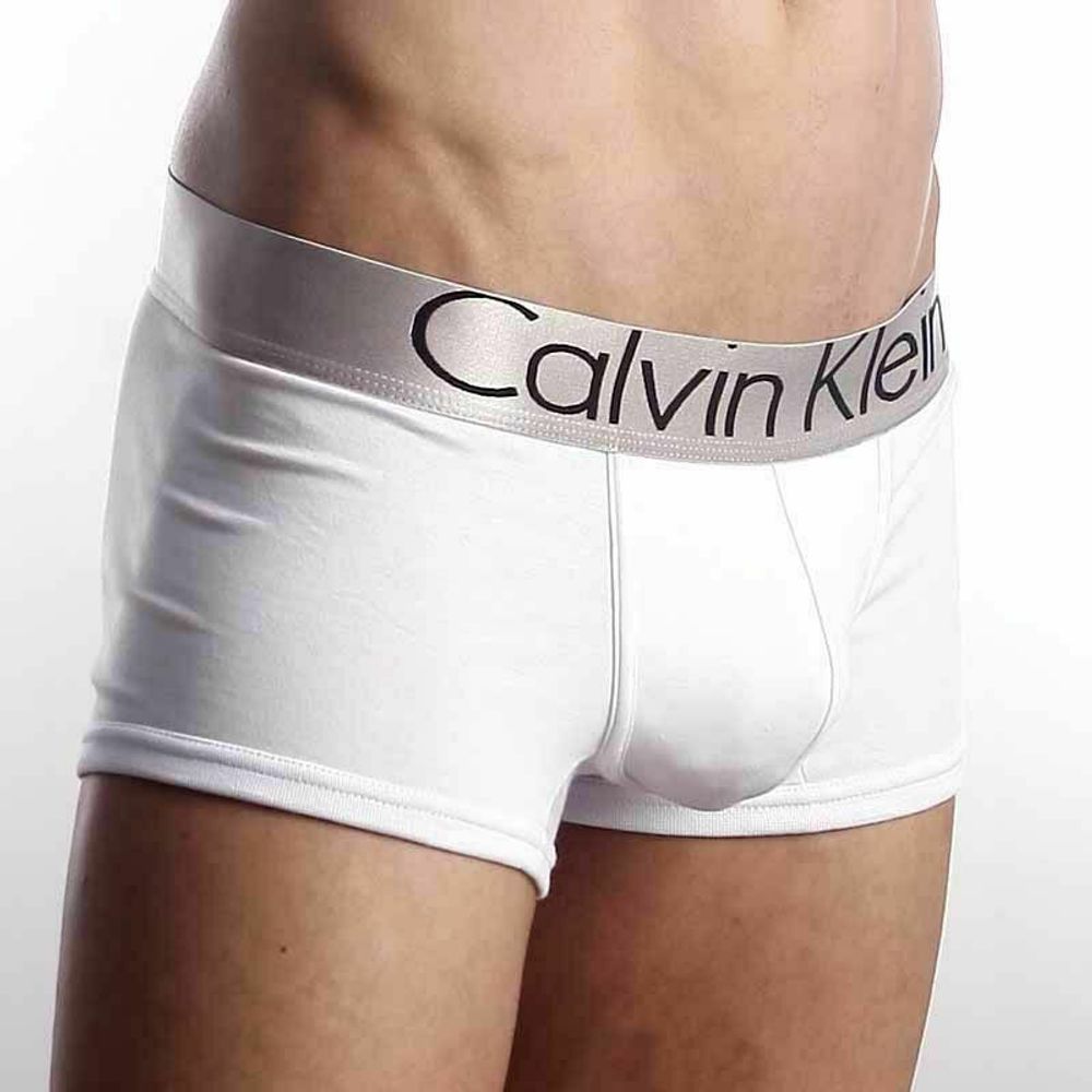 Мужские трусы хипсы белые Calvin Klein Mens Steel White