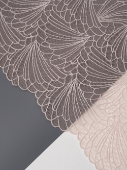 Кружево вышивка на сетке персиковая с белым неэластичная ширина 22 см