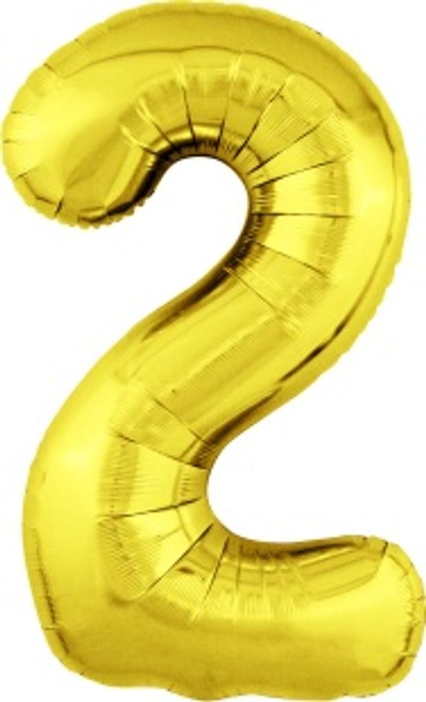 Agura Шар 40" / 102 см "Цифра 2" Золото Slim (БГ-60)