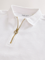 Поло с молнией для мальчика Next E66-263, Белый