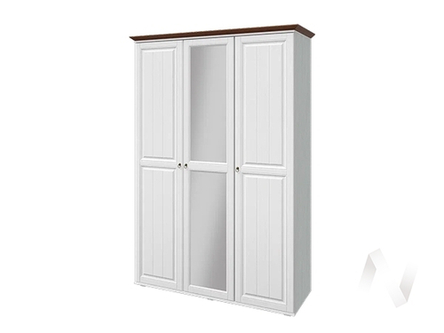 Шкаф 3-х ств Спальня Валенсия (белый/белое дерево; орех)