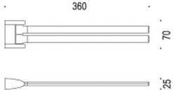 Полотенцедержатель двойной 36см. Colombo Link  B2413, хром схема