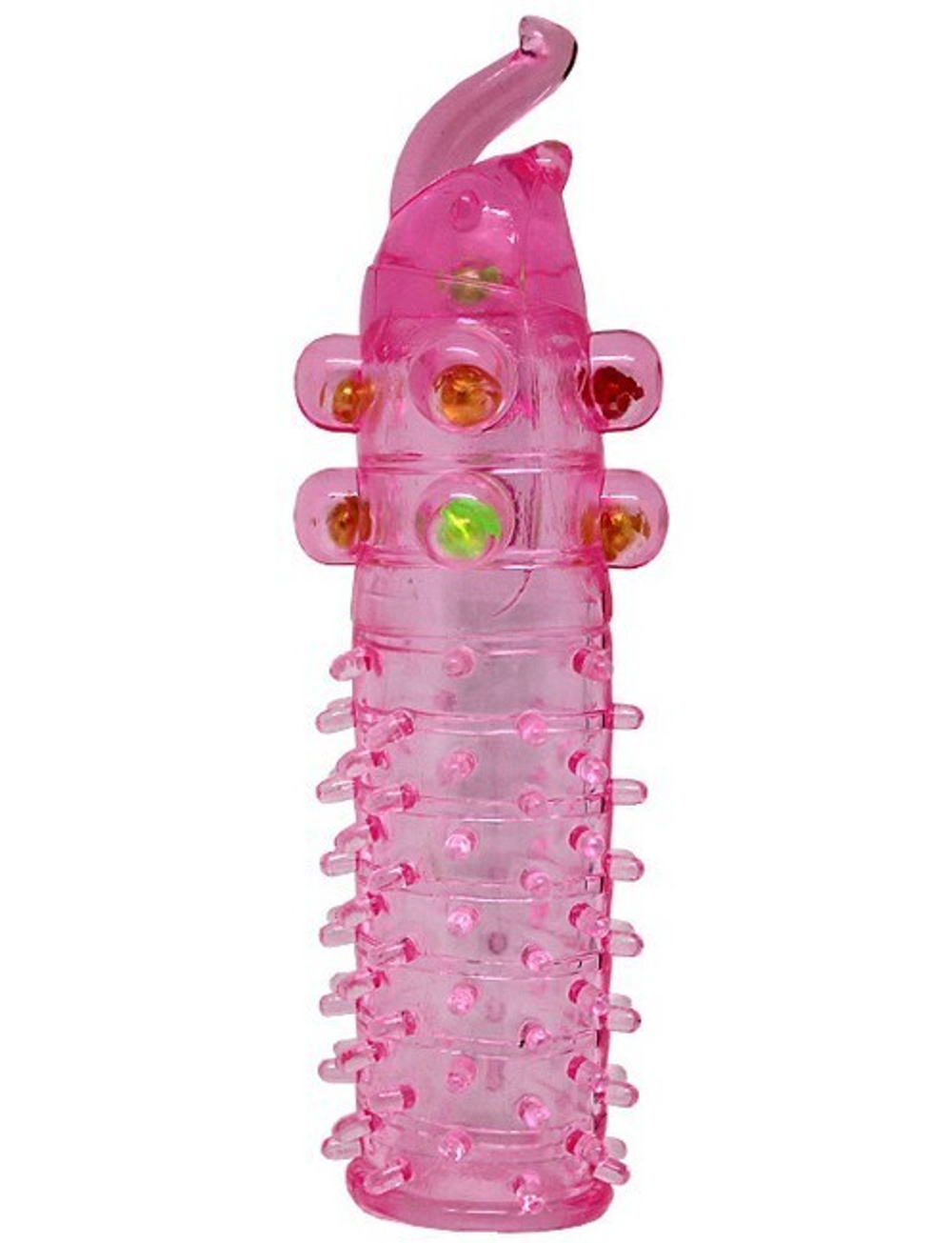 Насадка с бусинками стимулирующая из серии PENIS XL (Цвет: прозрачно-розовый)