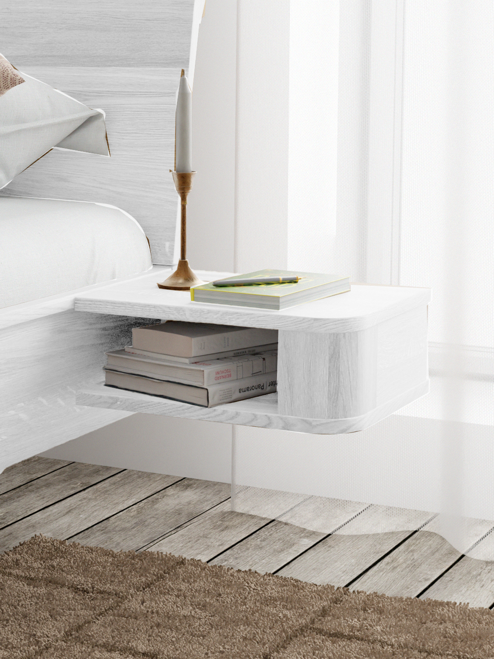 Комплект парящих прикроватных тумб Калантея из массива дуба