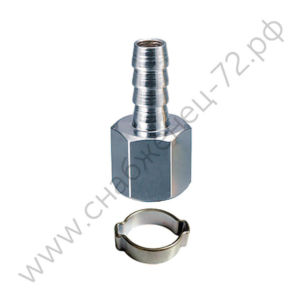 FUBAG Переходник 1/4 дюйма F на елочку 10мм с обжимным кольцом 15Х18мм