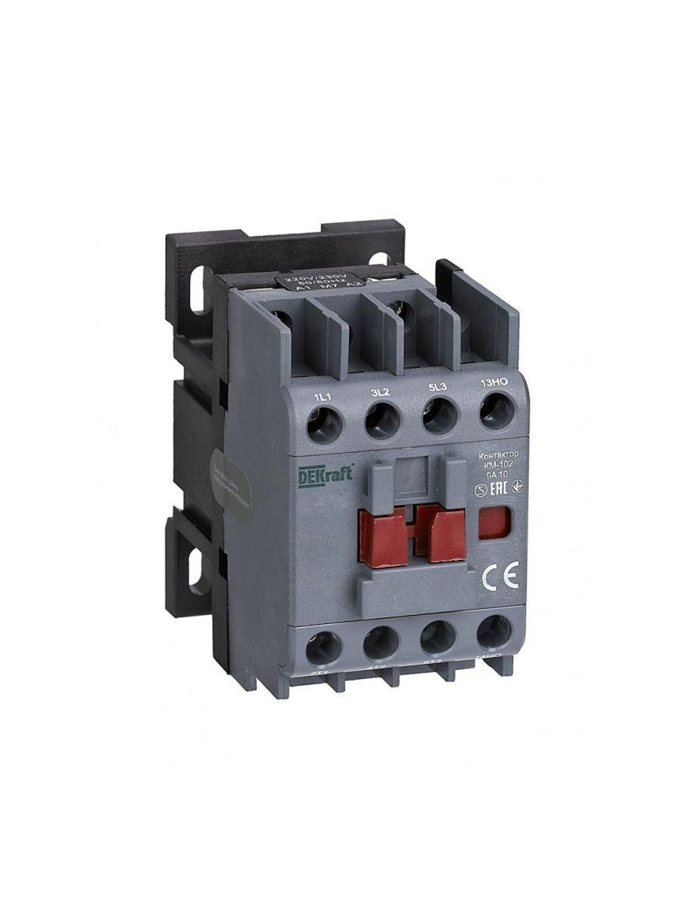 Контактор 9А 230В АС АС3 АС4 1НО+1НЗ КМ-102 DEKraft 21904DEK