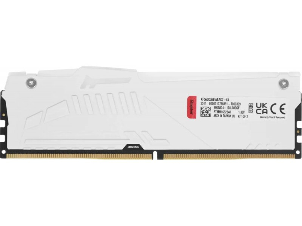 Оперативная память Kingston Fury Beast White AMD RGB KF560C36BWEAK2-64, DDR5 2х 64ГБ 6000 МГц, DIMM, RTL
