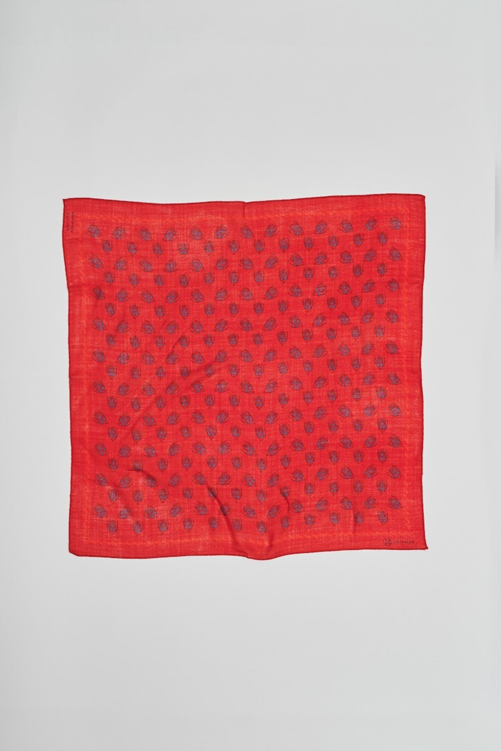Шерстяной платок Ласточка и тюльпан RED 70×70
