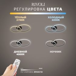 Светильник потолочный светодиодный Rivoli Nicoleta 6144-101 LED 84 Вт 3000 - 6000 К c пультом | Rivoli