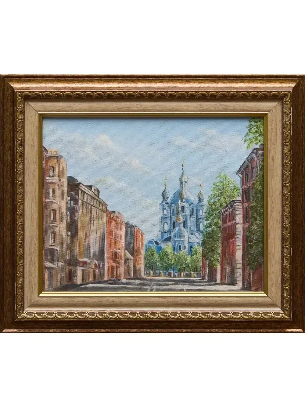 Картина маслом Питер. Вид на Смольный собор Семёнов