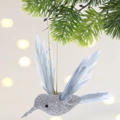 Украшение новогоднее «Колибри» 2,5*7*13 см, Серебро