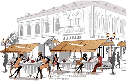 Фотообои Городское кафе (Ширина 4,15 м)