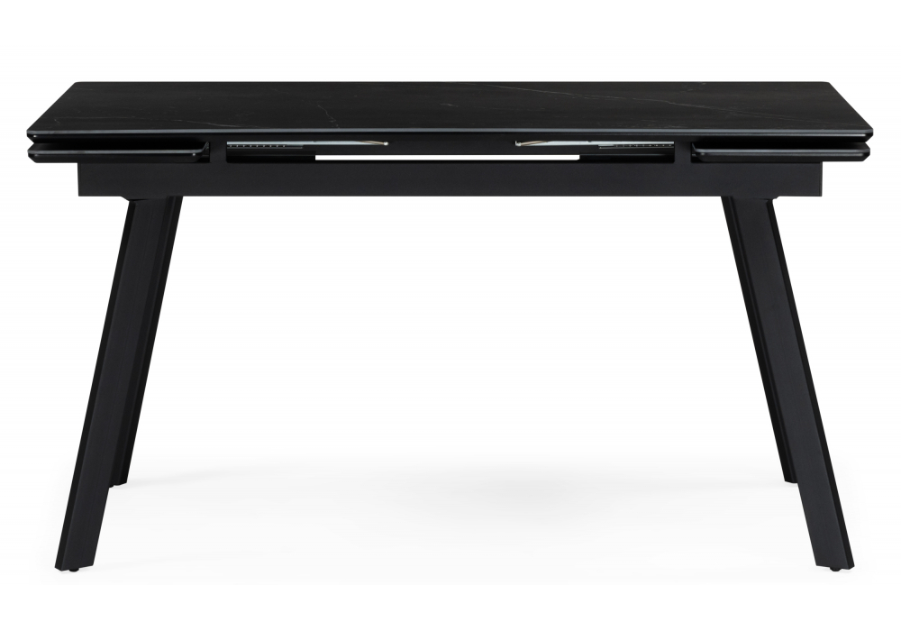 Керамический стол Woodville Норман 140(200)х80 черный мрамор shakespeare black, черный, ножки черные