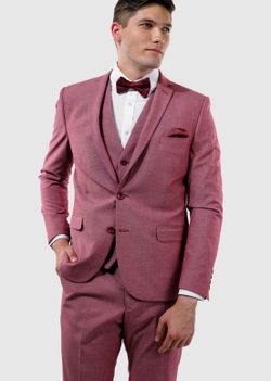 Мужской костюм тройка (малиновый) А104