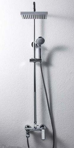 OPAL душевая колонна со смесителем для ванны, поворотный излив (верхний душ квадратной формы)(F6125183CP-A-RUS)