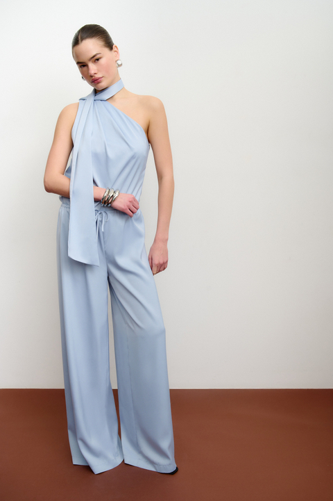 Брюки широкие из сатина